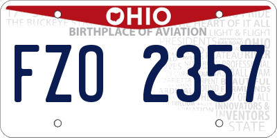OH license plate FZO2357