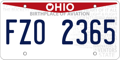 OH license plate FZO2365