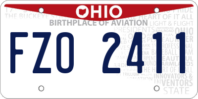 OH license plate FZO2411