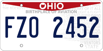 OH license plate FZO2452