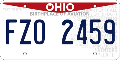 OH license plate FZO2459