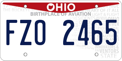 OH license plate FZO2465