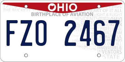 OH license plate FZO2467