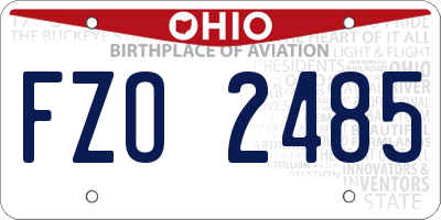 OH license plate FZO2485