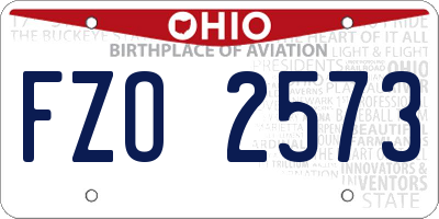 OH license plate FZO2573