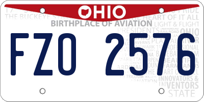 OH license plate FZO2576