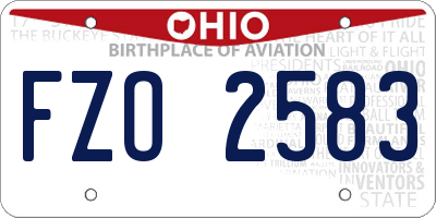 OH license plate FZO2583