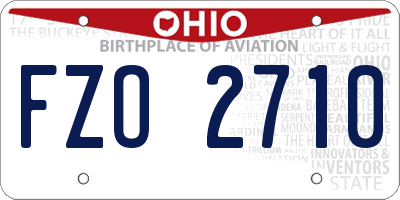 OH license plate FZO2710