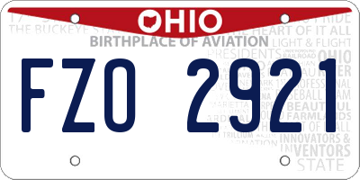OH license plate FZO2921