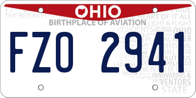 OH license plate FZO2941