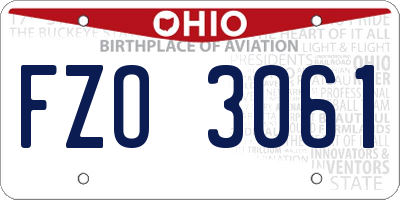 OH license plate FZO3061