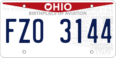 OH license plate FZO3144