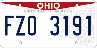 OH license plate FZO3191