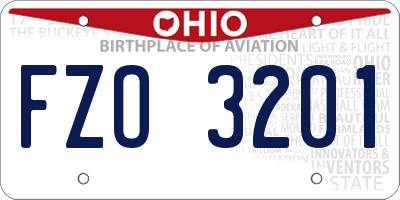 OH license plate FZO3201