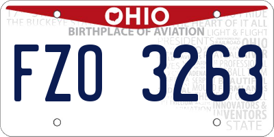 OH license plate FZO3263