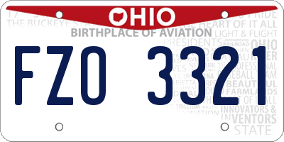 OH license plate FZO3321