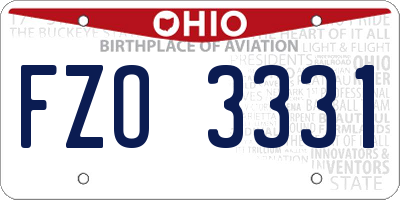 OH license plate FZO3331