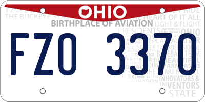 OH license plate FZO3370