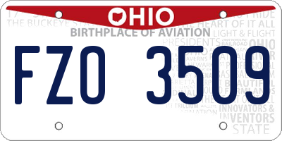 OH license plate FZO3509