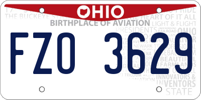 OH license plate FZO3629
