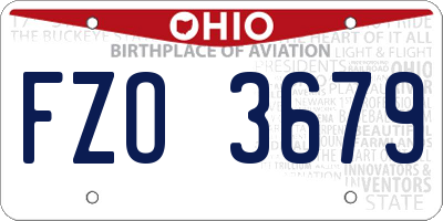 OH license plate FZO3679