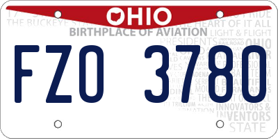 OH license plate FZO3780
