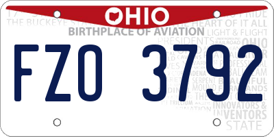 OH license plate FZO3792