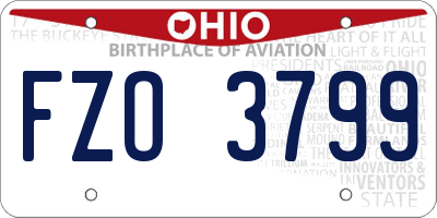 OH license plate FZO3799