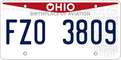 OH license plate FZO3809