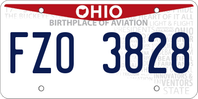 OH license plate FZO3828
