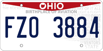 OH license plate FZO3884