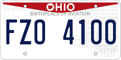 OH license plate FZO4100