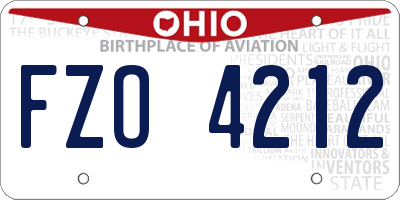 OH license plate FZO4212