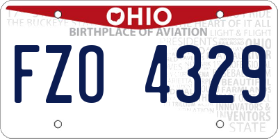 OH license plate FZO4329