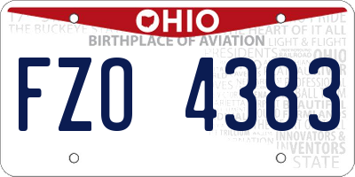 OH license plate FZO4383