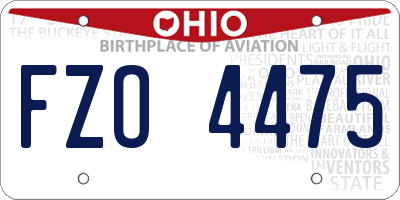 OH license plate FZO4475