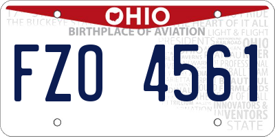 OH license plate FZO4561