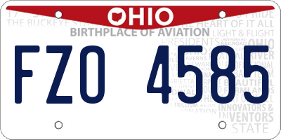 OH license plate FZO4585