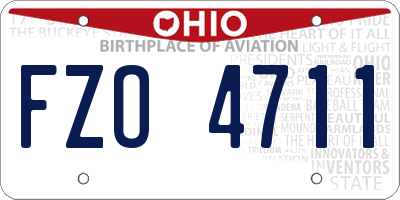 OH license plate FZO4711
