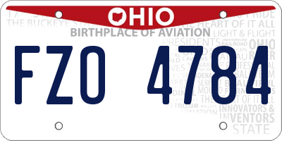 OH license plate FZO4784
