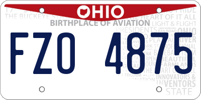 OH license plate FZO4875