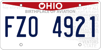 OH license plate FZO4921