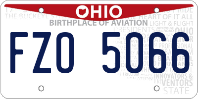 OH license plate FZO5066