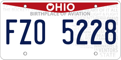 OH license plate FZO5228