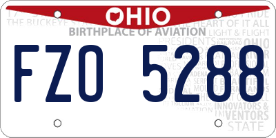 OH license plate FZO5288