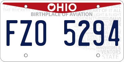 OH license plate FZO5294