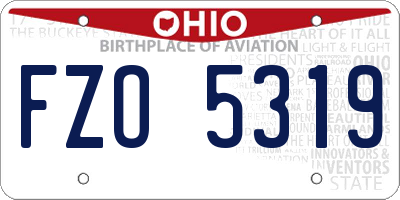 OH license plate FZO5319