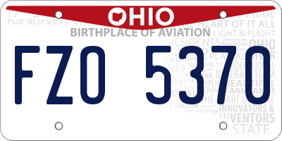 OH license plate FZO5370