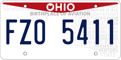 OH license plate FZO5411