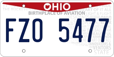 OH license plate FZO5477